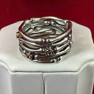 Pandora Sterling Silver Two Tone Funny Bones Natural Diamond Ring 190159DN 5.5